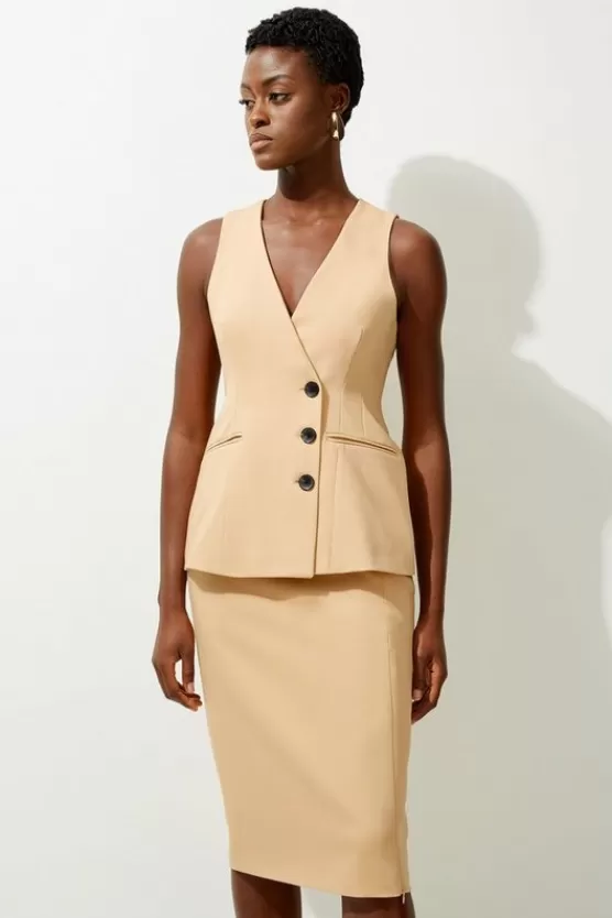 Online Karen Millen Tailored Wrap Suit camel