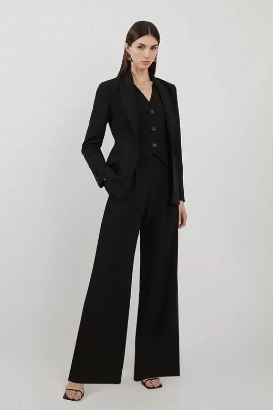 Cheap Karen Millen Tall Clean Tailored Grosgrain Tipped Suit black