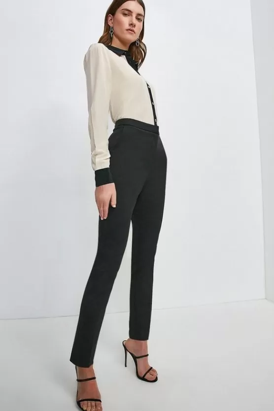 Shop Karen Millen Tall Essential Techno Woven Pants black