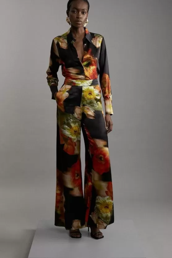 Store Karen Millen Tall Satin Woven Co-Ord floral