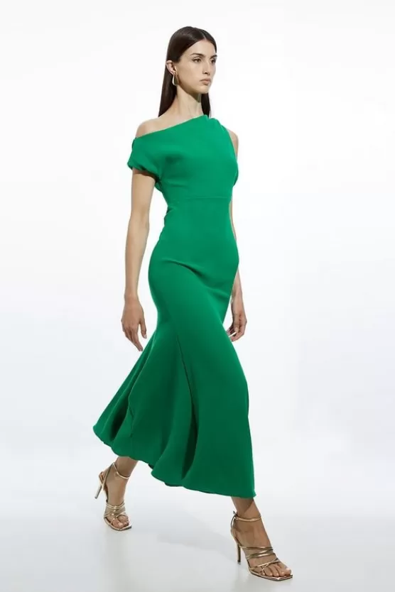 Best Karen Millen Tall Fluid Tailored Drop Shoulder Maxi Dress green