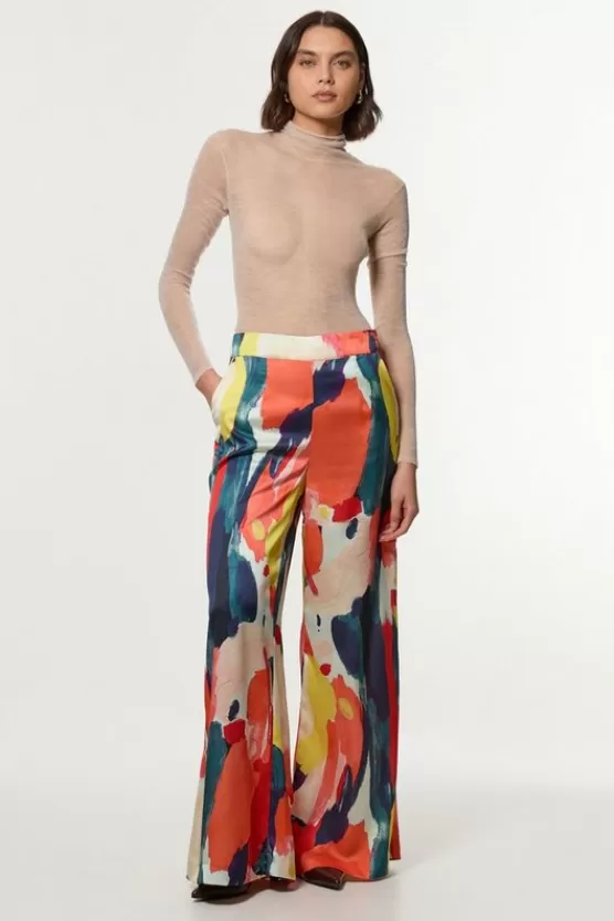 Online Karen Millen Tall Satin Wide Leg Woven Pants multi