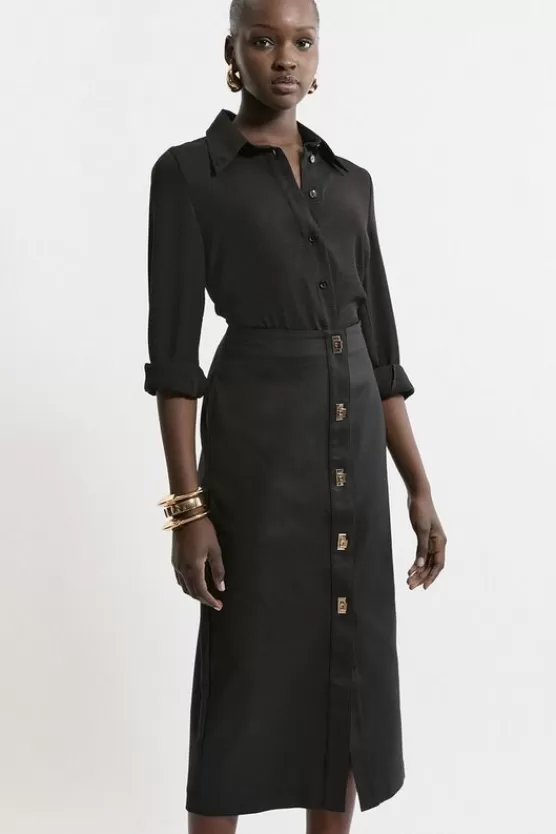 Flash Sale Karen Millen Techno Jacket And Midi Skirt Co-Ord black