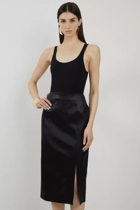 Store Karen Millen Textured Italian Satin Set black