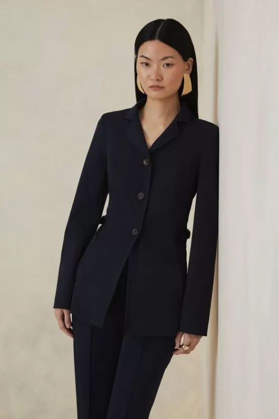 Fashion Karen Millen The Founder Italian Technical Stretch Set navy