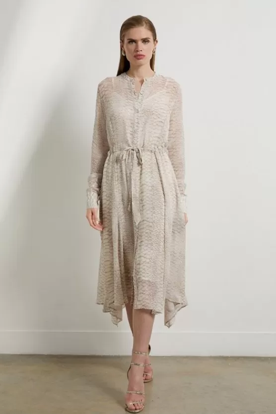 Best Karen Millen The Founder Petite Print Viscose Georgette Woven Midi Dress animal