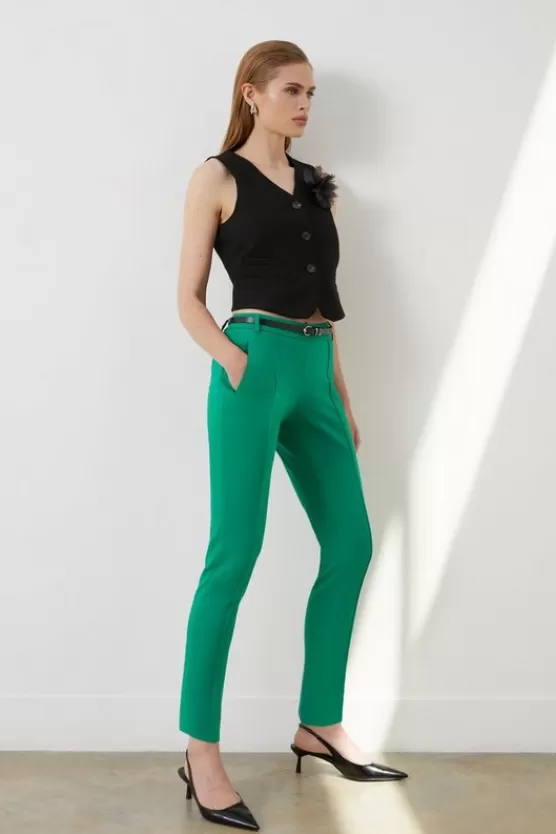 Best Sale Karen Millen The Founder Petite Compact Stretch Slim Leg Dress Pants emerald