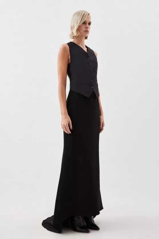 Hot Karen Millen The Founder Tailored Compact Stretch Tie Detail Set black